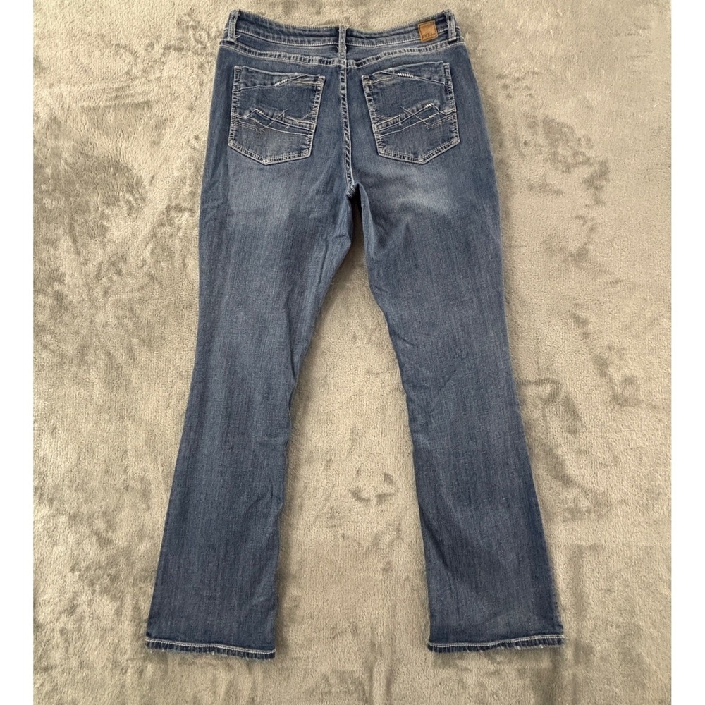 BKE Gabby Bootcut Jeans Womens 31L Long Stretch Blue Distressed Denim 33" Inseam - Picture 2 of 10